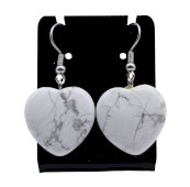 Orecchini Cuore in Howlite 4cm
