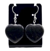 Orecchini Cuore Ossidiana Nera 4cm