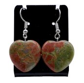 Orecchini Cuore Unakite 4cm