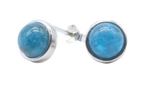 Orecchini in Argento 925 Apatite Rotonda Lucida