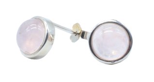 Orecchini in argento sterling 925 con quarzo rosa lucido