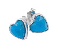 Orecchini Cuore in Argento 925 Apatite
