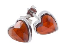 Orecchini cuore in argento 925 con granato