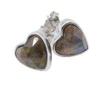 Orecchini Cuore Labradorite in Argento Sterling 925