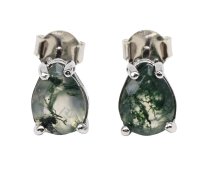 Orecchini a goccia in agata muschiata in argento sterling 925