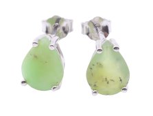 Orecchini in argento sterling 925 a goccia con giada verde