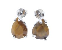 Orecchini a goccia in argento 925 con occhio di tigre