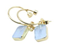 Orecchini 'Golden Arch' in argento sterling 925 - Acquamarina