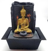 Fontana in Resina Buddha Thai Dorato 22 cm