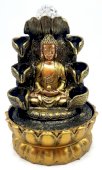 Fontana in Resina Buddha Meditazione Doppia Cascata 30 cm