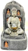 Fontana in Resina con Buddha Multipli 58 cm
