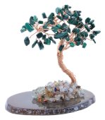 Albero della Felicità Malachite su Fetta di Agata 12 cm