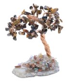 Albero della Felicità Occhio di Tigre su Fetta di Agata 12 cm