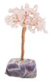 Albero della Felicità Quarzo Rosa base Ametista 14cm