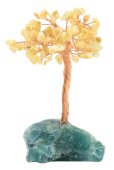 Albero della Felicità Citrino base Fluorite 14cm