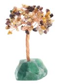 Albero della Felicità Diaspro Mokaïte base Fluorite 14 cm