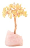 Albero della Felicità Citrino base Quarzo Rosa 14 cm