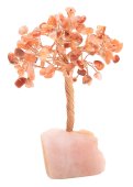 Albero della Felicità Corniola base Quarzo Rosa 14cm