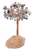Albero della Felicità Fluorite base Quarzo Rosa 14 cm