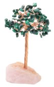 Albero della Felicità Malachite base Quarzo Rosa 14 cm