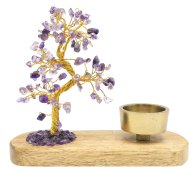 Albero della Felicità Ametista + Portacandela 17cm