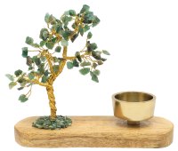 Albero della Felicità Avventurina Verde + Portacandela 17cm