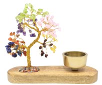 Albero della Felicità 7 Chakra + Portacandela 17cm