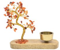 Albero della Felicità Corniola + Portacandela 17cm