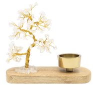 Albero della Felicità Cristallo di Rocca + Portacandela 17cm