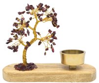 Albero della Felicità Granato + Portacandela 17cm