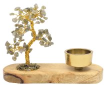 Albero della Felicità Labradorite + Portacandela 17cm