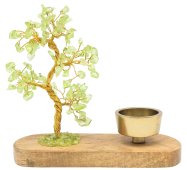 Albero della Felicità Quarzo verde + Portacandela 17cm