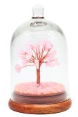 Albero della Felicità Quarzo Rosa sotto Campana di Vetro 12cm