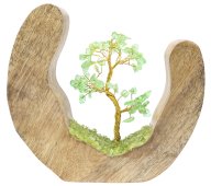 Albero della Felicità Design Legno Quarzo verde 17cm
