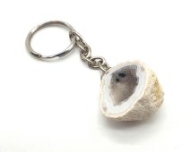Portachiavi in geode di agata grezza 3cm