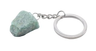 Portachiavi con avventurina verde grezza 3 cm