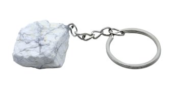 Portachiavi in Howlite grezza 3 cm