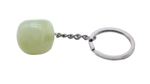 Portachiavi in giada verde arrotolata 3 cm