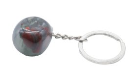 Portachiavi con diaspro eliotropio africano arrotolato 3 cm