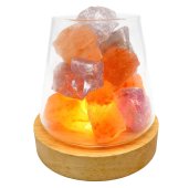 Lampada diffusore di sale dell'Himalaya + ametista 10 cm