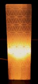 Lampada rettangolare in selenite incisa 25 cm - Fiore della vita