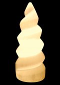 Lampada a spirale in selenite da 20 cm