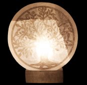 Lampada in selenite con cornice Albero della vita 20 cm