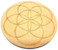 Targa in legno con incisione Seed of Life 30cm