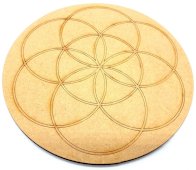 Placca in legno Graine of Life incisa 15cm