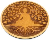 Targa in legno Buddha Albero della Vita 15cm