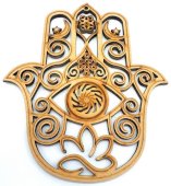 Targa da parete in legno Mano di Fatima 16 cm