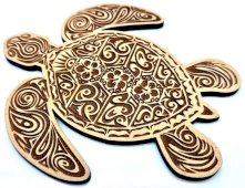 Targa in legno di tartaruga 13cm