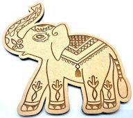 Targa in legno di elefante 13cm