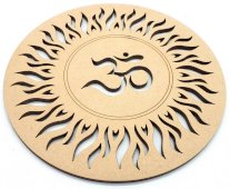 Targa in legno OM Sun incisa 15cm